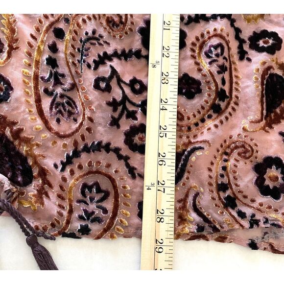 Japna Velvet Burnout Floral Paisley Cape Shawl Tassel Fringe Kimono Boho Chic M - Picture 9 of 9